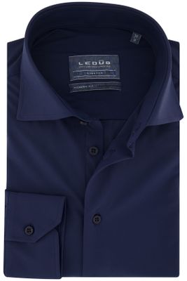 Ledub business overhemd Ledub Modern Fit New donkerblauw effen  normale fit 