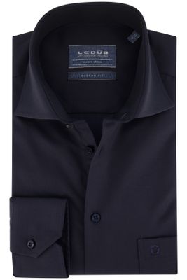Ledub business overhemd Ledub Modern Fit New donkerblauw effen katoen normale fit 