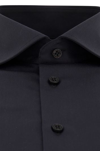 Zakelijk Ledub overhemd met borstzak Modern Fit New donkerblauw effen