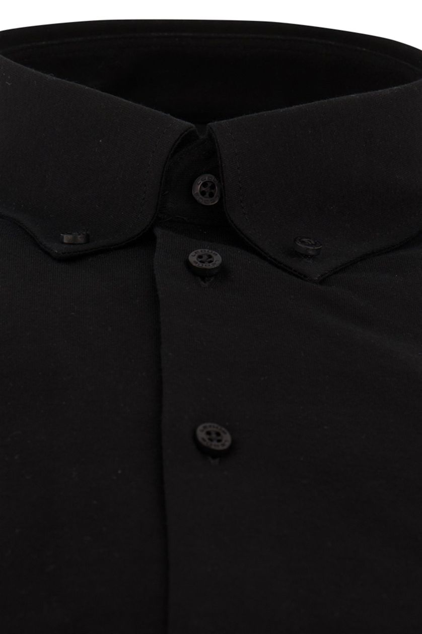 Ledub business overhemd Modern Fit New zwart effen katoen normale fit