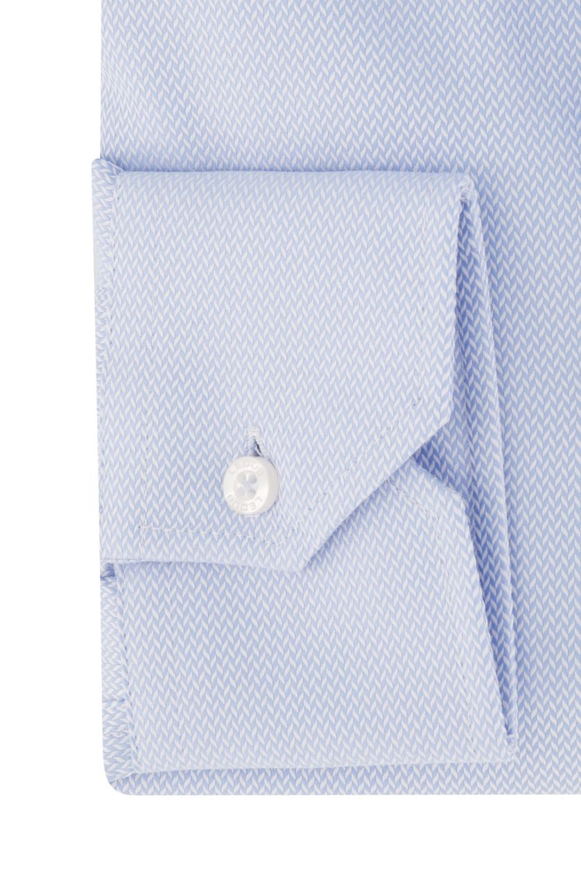Zakelijk Ledub overhemd Modern Fit New lichtblauw effen katoen normale fit