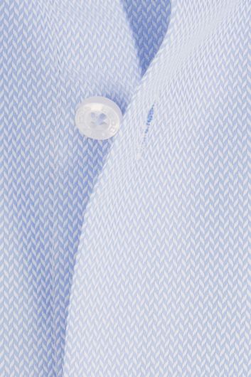Ledub overhemd mouwlengte 7 Modern Fit New normale fit lichtblauw structuur katoen