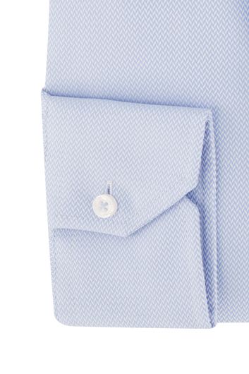 Ledub overhemd mouwlengte 7 Modern Fit New normale fit lichtblauw structuur katoen