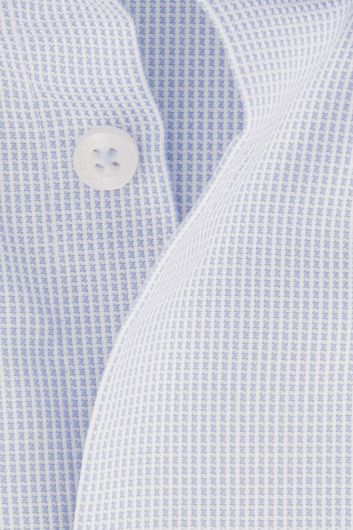 Ledub business overhemd Modern Fit New normale fit lichtblauw geruit katoen
