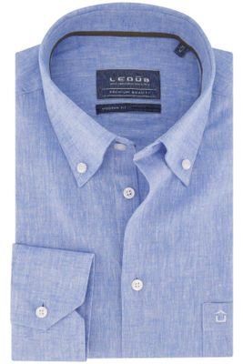 Ledub business overhemd Ledub Modern Fit New lichtblauw effen linnen normale fit 