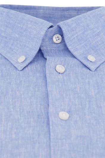 Ledub business overhemd Modern Fit New normale fit lichtblauw effen linnen