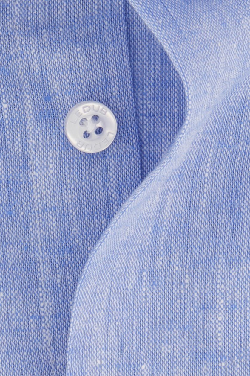 Ledub business overhemd Modern Fit New lichtblauw effen linnen normale fit
