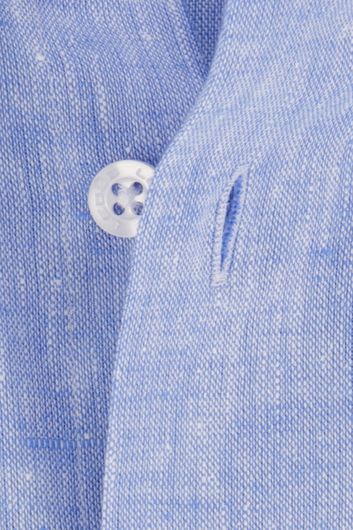 Ledub overhemd mouwlengte 7 Modern Fit New normale fit lichtblauw effen linnen