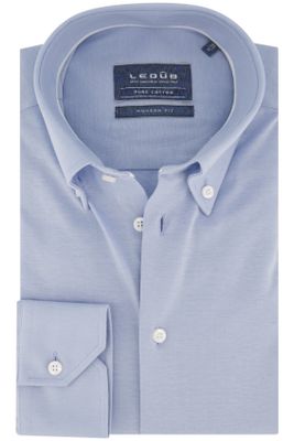 Ledub Ledub business overhemd Modern Fit New lichtblauw effen 100% katoen