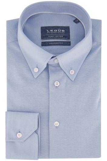 business overhemd Ledub Modern Fit New lichtblauw effen katoen normale fit 