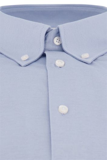 Ledub overhemd mouwlengte 7 Modern Fit normale fit lichtblauw effen katoen
