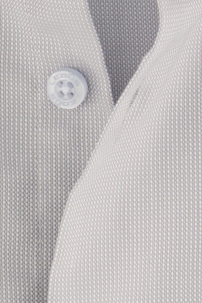 Ledub business overhemd Modern Fit New grijs effen katoen normale fit
