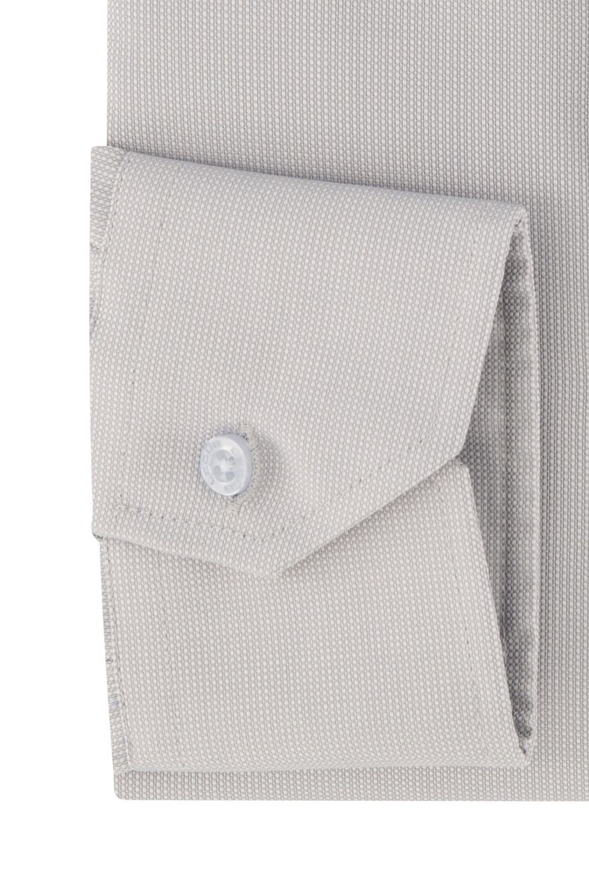 Ledub business overhemd Modern Fit New grijs effen katoen normale fit