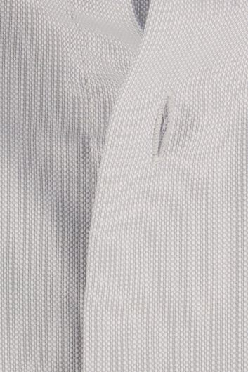 overhemd mouwlengte 7 Ledub Modern Fit grijs effen katoen normale fit 