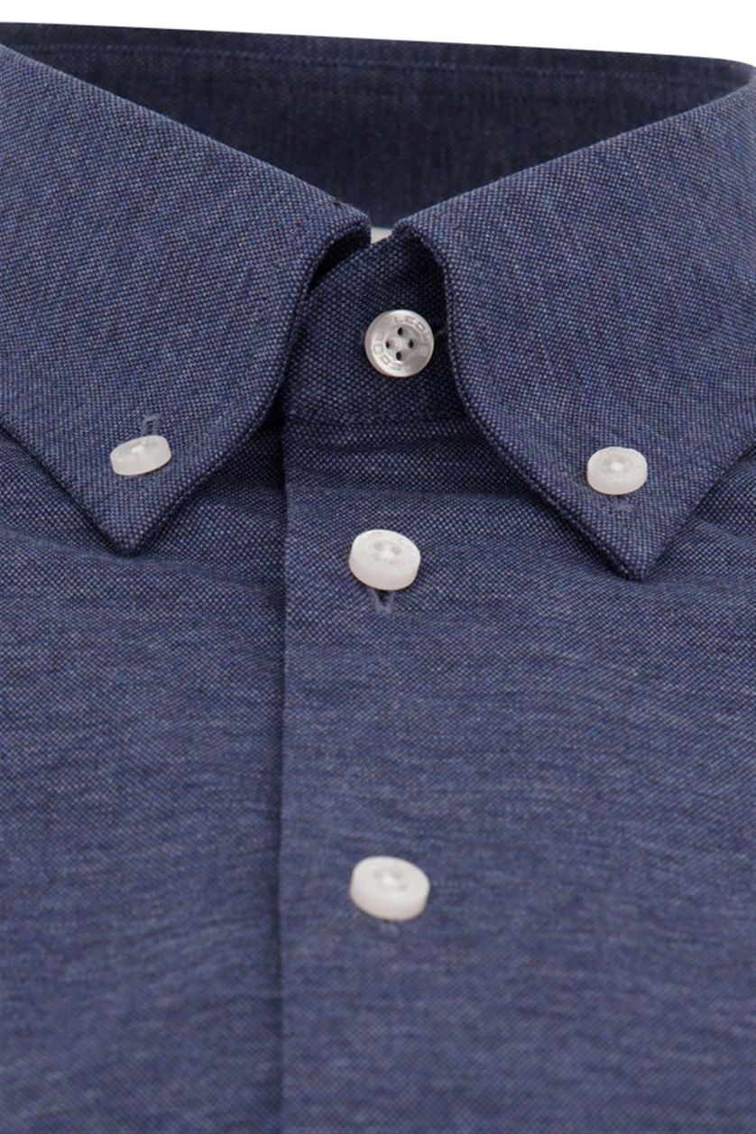 Ledub overhemd Modern Fit New zakelijk blauw effen 100% katoen
