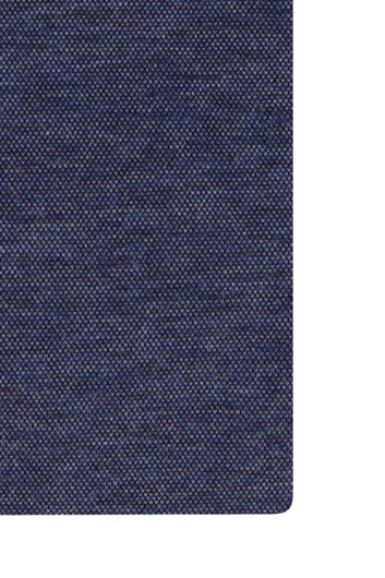 Ledub business overhemd Modern Fit New normale fit blauw gemêleerd katoen