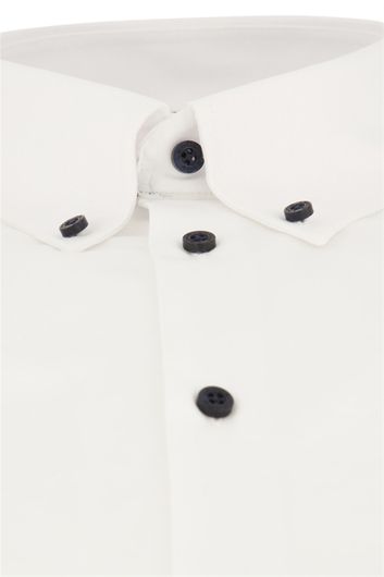 overhemd mouwlengte 7 Ledub Modern Fit New wit effen katoen normale fit 