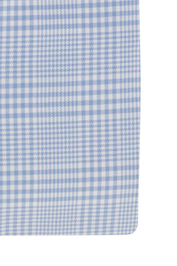 Zakelijk John Miller overhemd Tailored Fit lichtblauw geruit 100% katoen