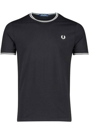 Fred Perry t-shirt normale fit zwart effen katoen