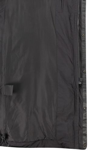 Airforce winterjas zwart geprint rits + knoop slim fit 