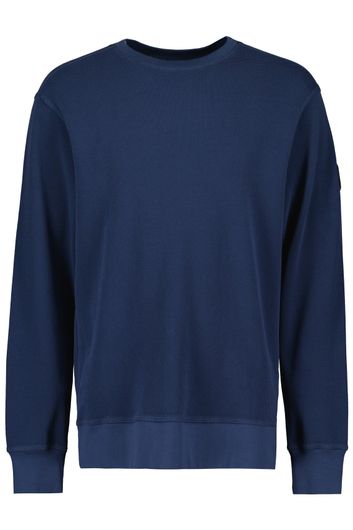 Airforce sweater trui ronde hals donkerblauw  effen katoen