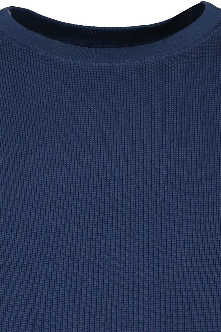 Airforce trui donkerblauw uni katoen ronde hals 