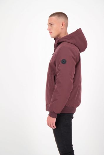 Airforce bomber bordeaux effen rits slim fit synthetisch