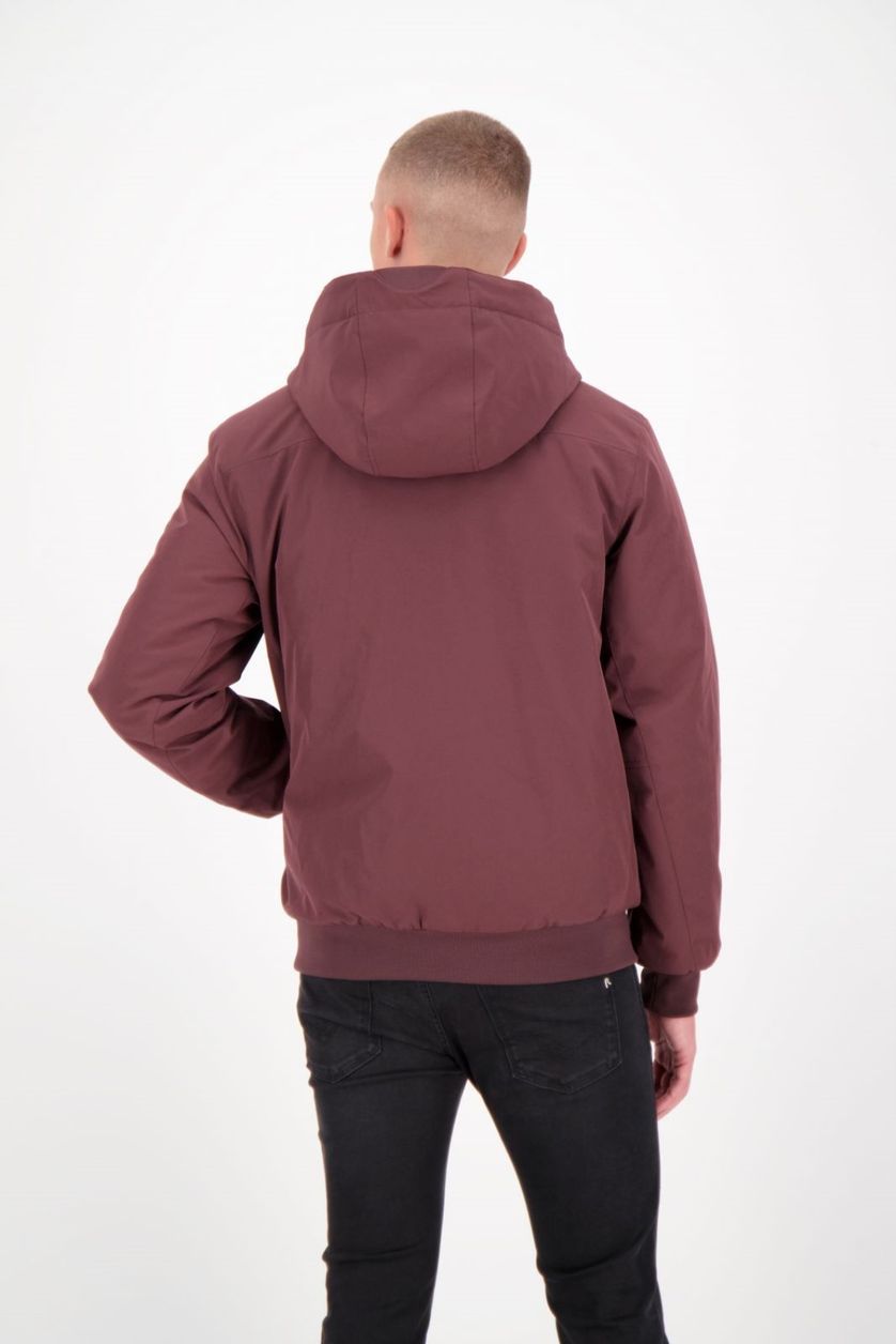 Airforce bomber bordeaux slim fit synthetisch effen rits