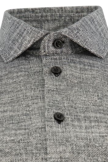 casual overhemd Blue Industry grijs geprint katoen slim fit 