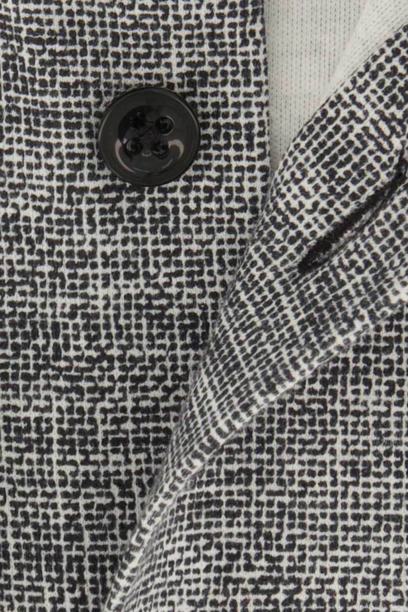 Blue Industry casual overhemd grijs geprint katoen slim fit