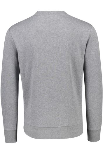 sweater Gant grijs effen katoen ronde hals 