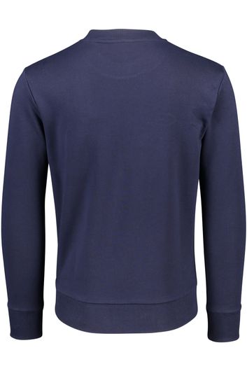 sweater Gant donkerblauw effen katoen 