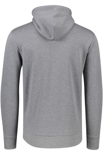 Gant sweater hoodie grijs effen katoen