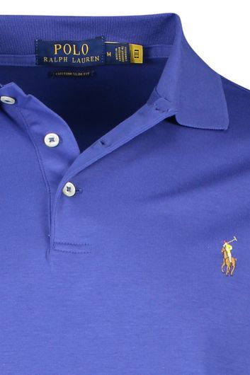 Polo Ralph Lauren poloshirt met logo slim fit blauw uni