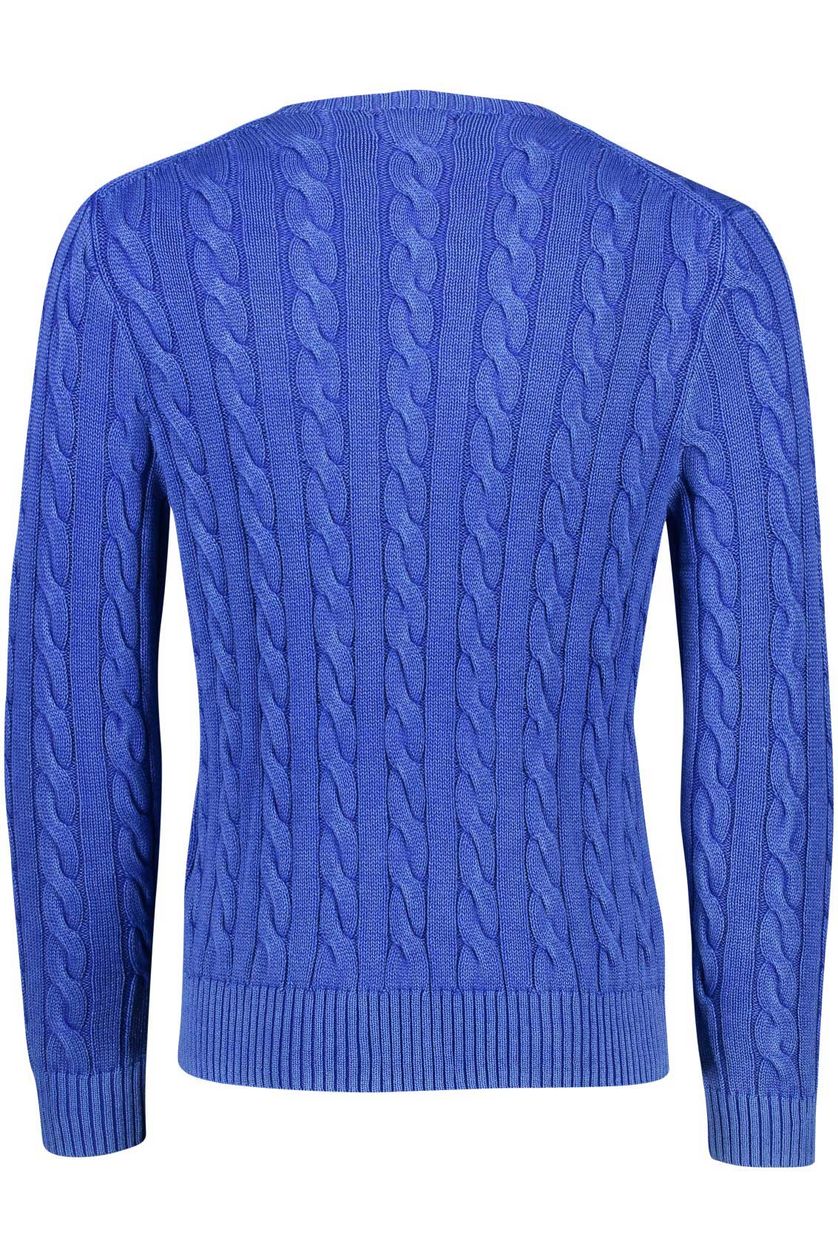 Polo Ralph Lauren trui blauw effen katoen ronde hals 