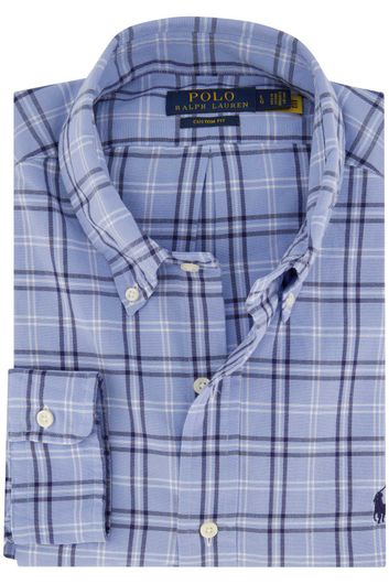 casual overhemd Polo Ralph Lauren  lichtblauw geruit katoen normale fit 