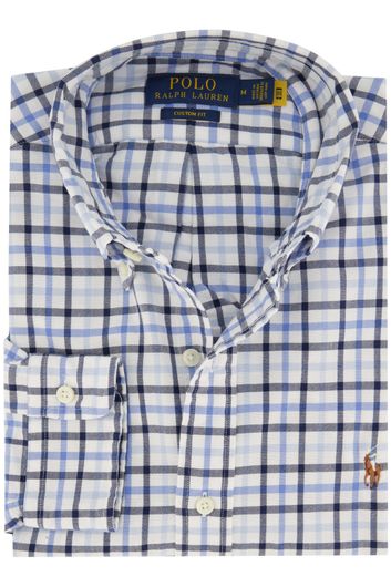 casual overhemd Polo Ralph Lauren Custom Fit blauw geruit katoen normale fit 