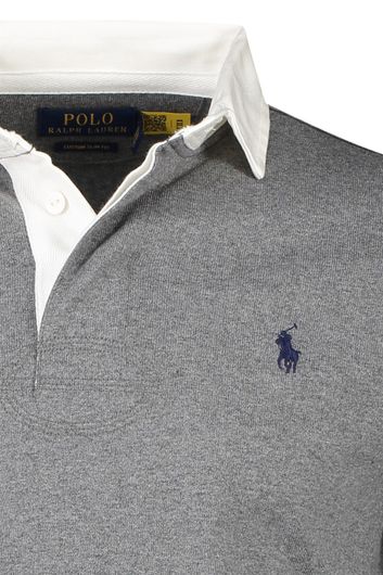 Polo Ralph Lauren trui  Big & Tall grijs 3 knoops effen katoen