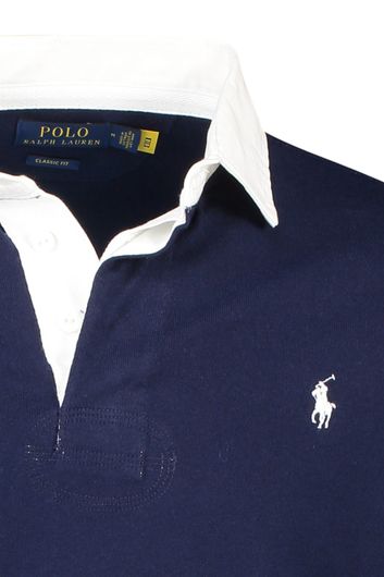 Big & Tall Polo Ralph Lauren trui blauw witte logo effen katoen