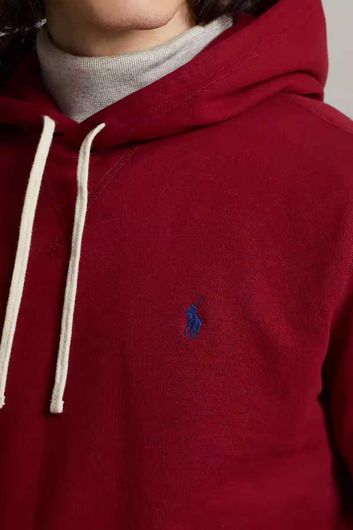 Big & Tall sweater Polo Ralph Lauren rood effen katoen hoodie 