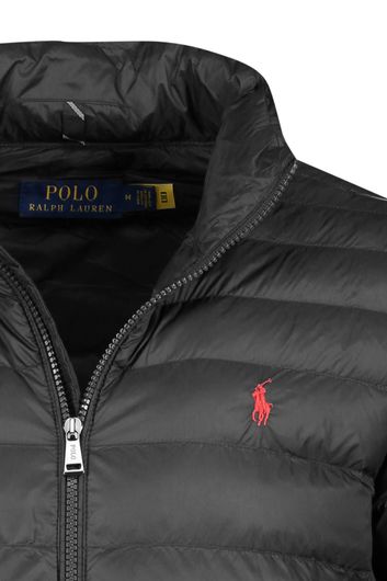 Polo Ralph Lauren Big & Tall winterjas zwart effen rits normale fit 