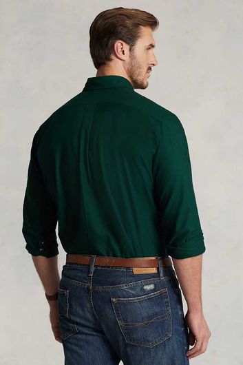 casual overhemd Polo Ralph Lauren Big & Tall groen effen katoen normale fit 