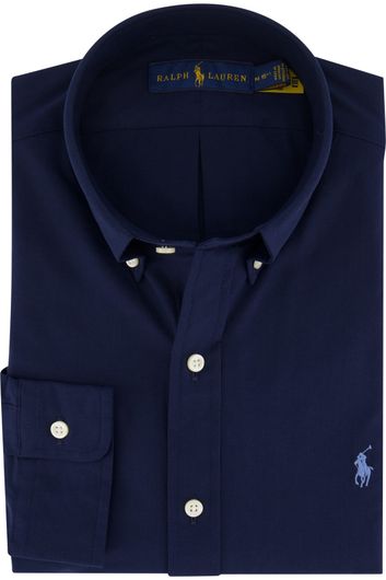 casual overhemd Polo Ralph Lauren Big & Tall donkerblauw effen katoen normale fit 