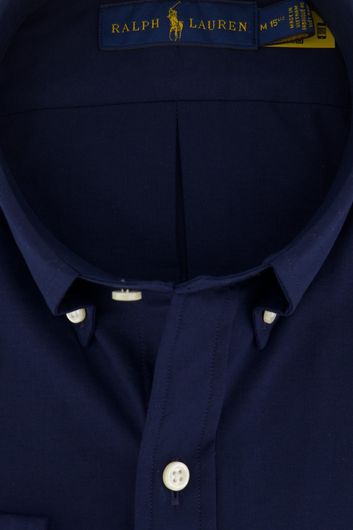 casual overhemd Polo Ralph Lauren Big & Tall donkerblauw effen katoen normale fit 