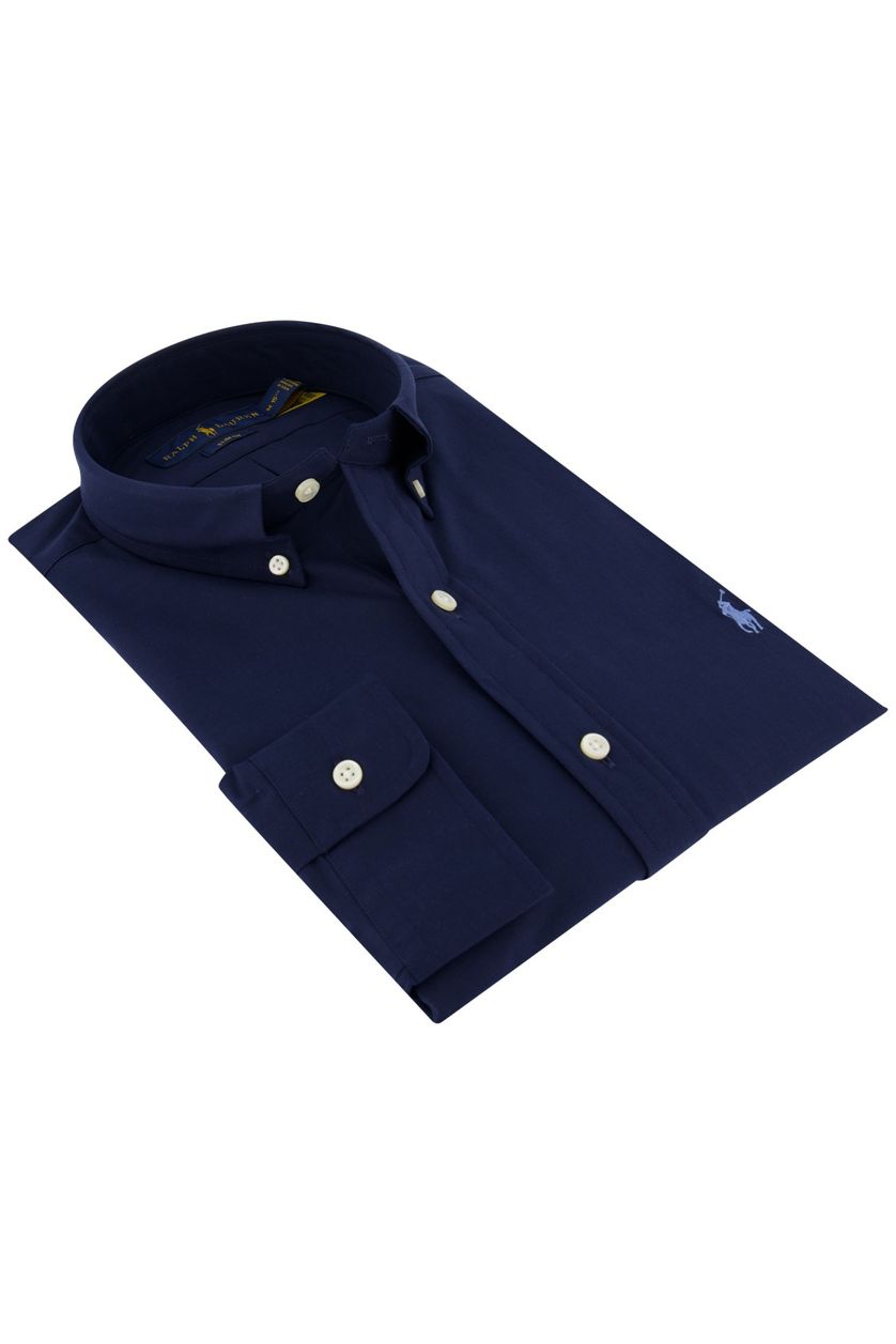 Polo Ralph Lauren casual overhemd Big & Tall donkerblauw effen katoen normale fit