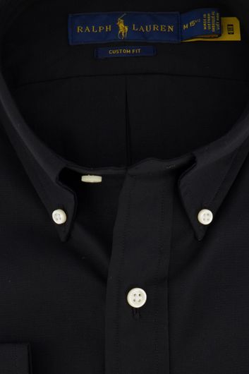 Polo Ralph Lauren casual overhemd Big & Tall normale fit zwart effen katoen