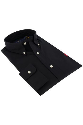 casual overhemd Polo Ralph Lauren Big & Tall zwart effen katoen normale fit 