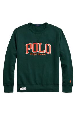 Polo Ralph Lauren Big & Tall Polo Ralph Lauren trui ronde hals donkergroen met tekst katoen