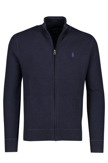 Polo Ralph Lauren vest Big & Tall blauw logo rits effen katoen