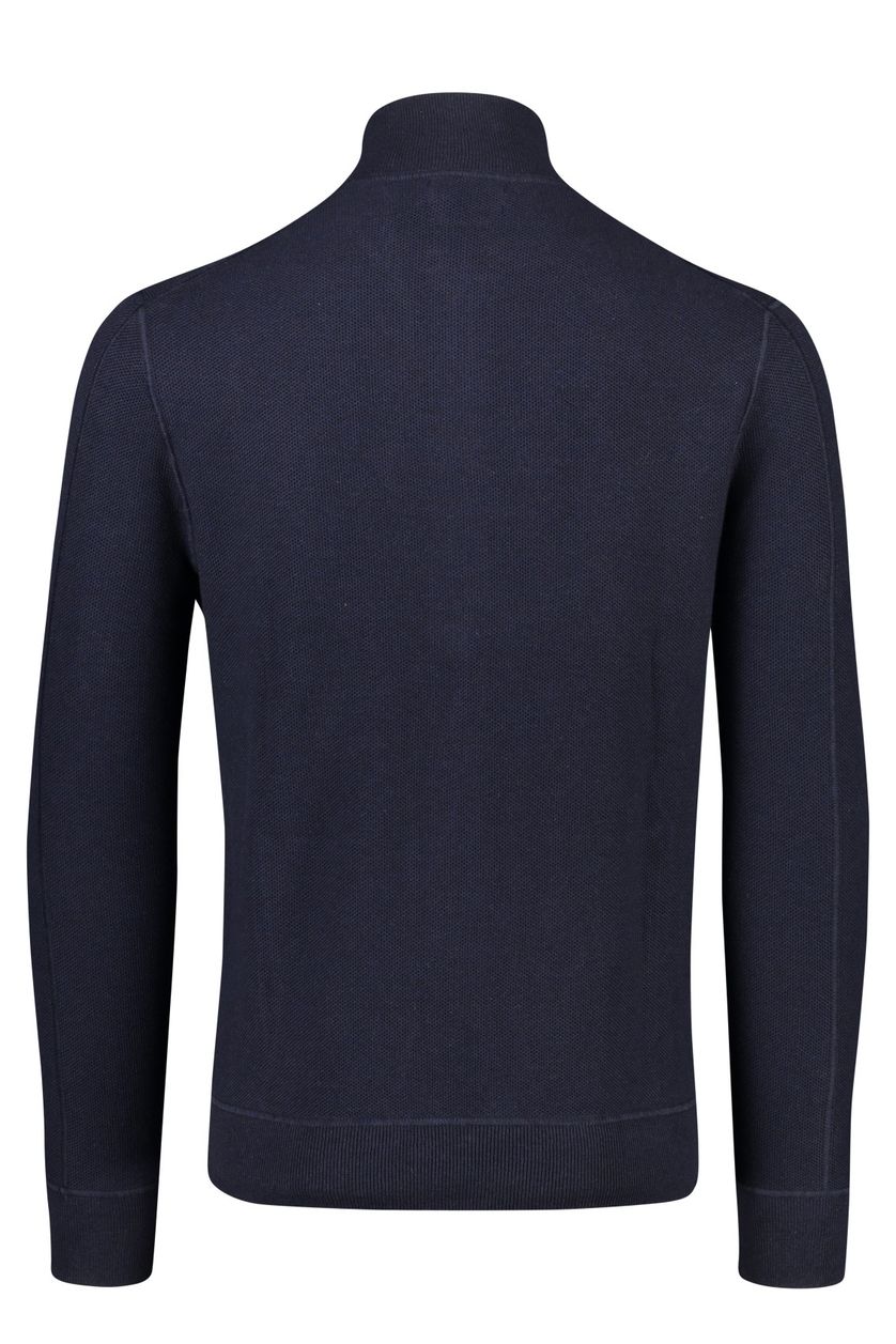 Polo Ralph Lauren vest blauw logo effen katoen opstaande kraag rits Big & Tall